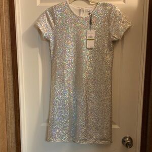 Calvin Klein Silver Sequin Kids Dress